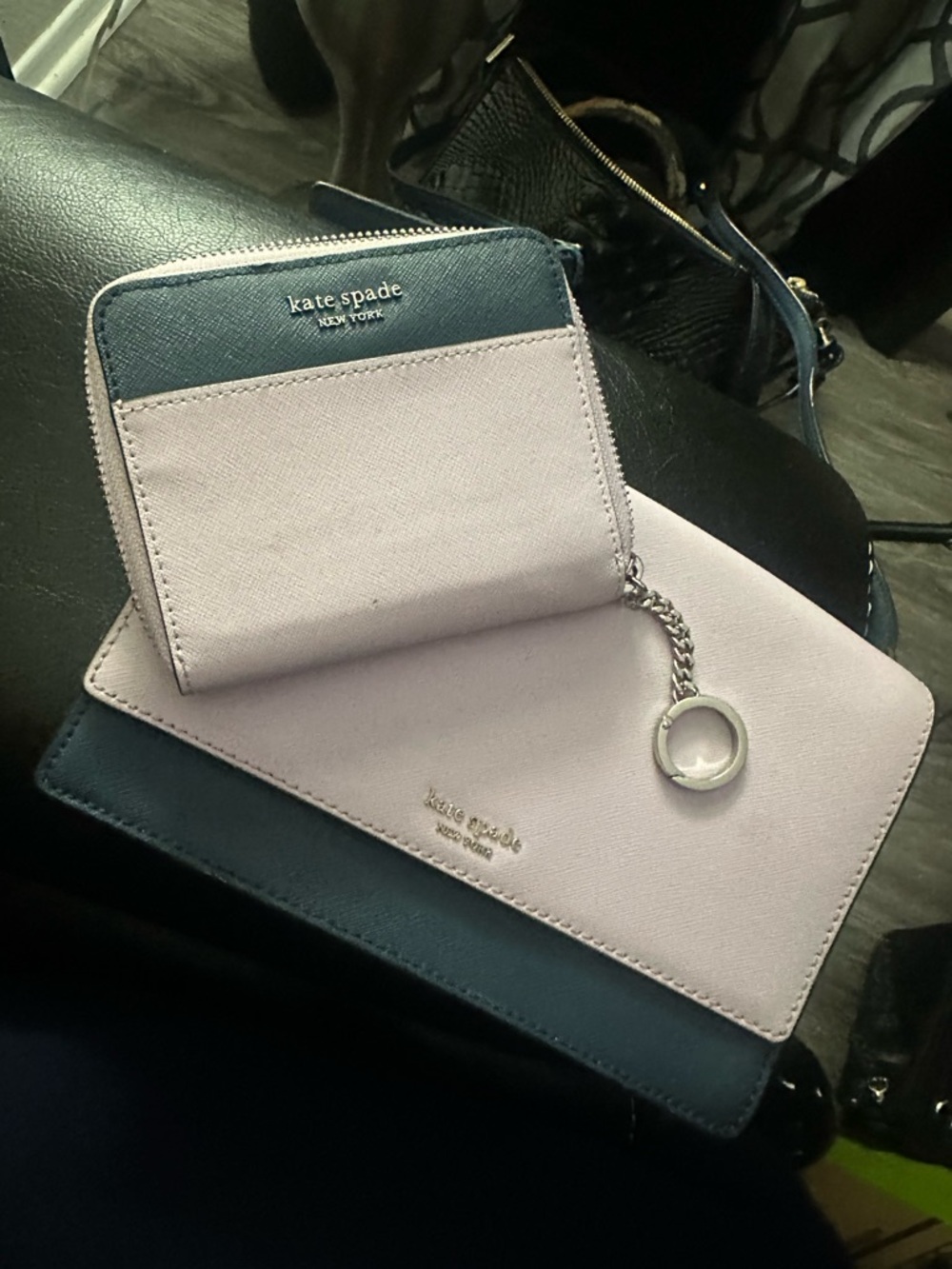 kate spade Two-Tone Blush Pink and Navy Wallet and Crossbody Set